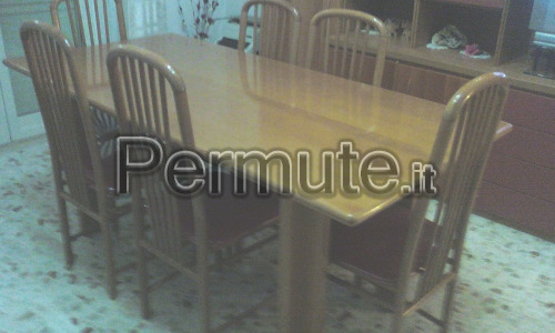 Tavolo in legno massello mt lineari 2 + 6 sedie