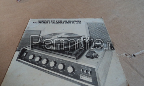 VINTAGE-MANUALE D'USO STEREORAMA 2000 DE LUXE fonografo