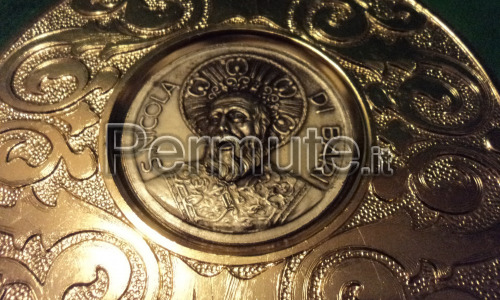 Icona in metallo dorato di SAN NICOLA di BARI