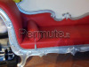 Divano Chaise Longue Pelle Rossa