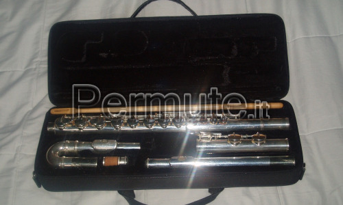 flauto traverso argentato contralto in sol
