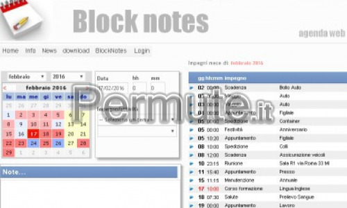 Block notes - agenda web - web app