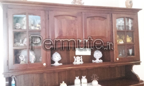 Credenza in legno massiccio noce a 4 ante