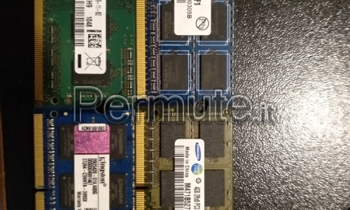 scambio ram da 2gb e 4gb pc portatile cerco 1 banco singolo da 8gb