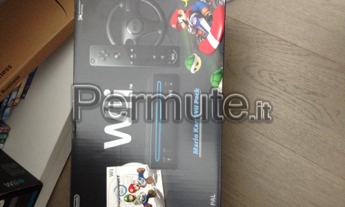 Wii nera completa x gioco MarioCart e volante
