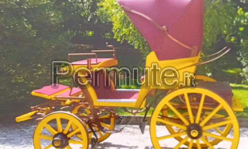 CARROZZA STORICA IN ROVERE COMPLETAMENTE RESTAURATA - TIRO SINGOLO / PREDISPOSTA PER PARIGLIA
