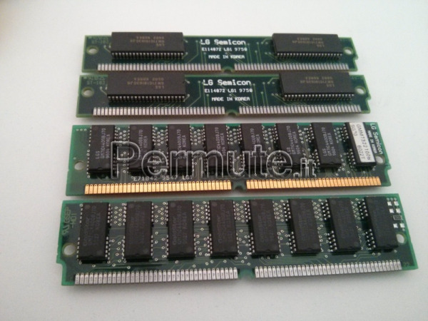 4 Moduli Ram 72pin da 8Mbyte per vecchi pentium/486 Roma Usato in ...